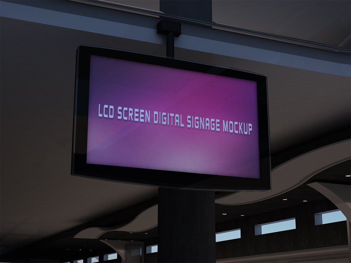 LCD Screen Digital Signage Mockup